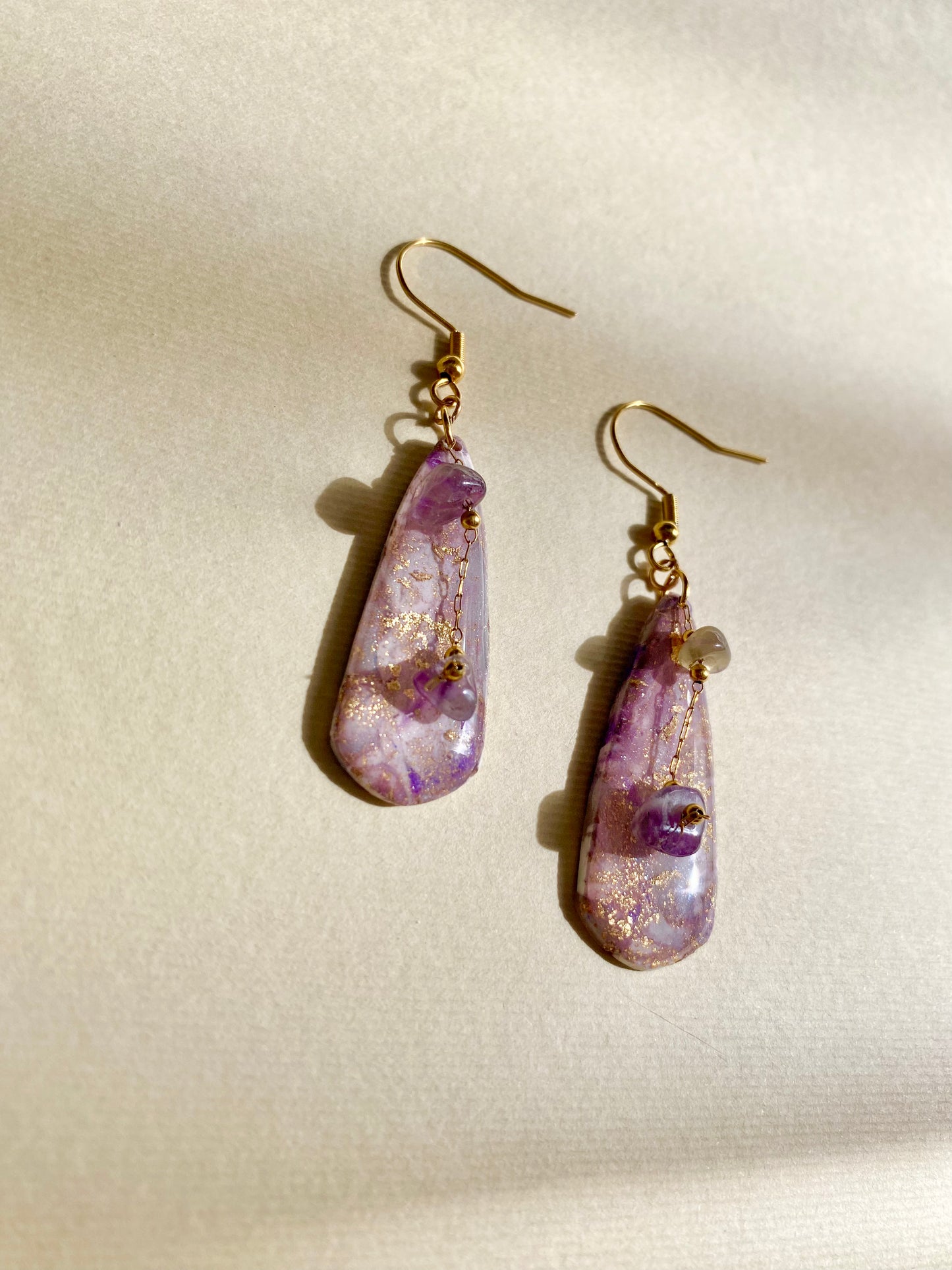 Enchanting purple handmade earrings