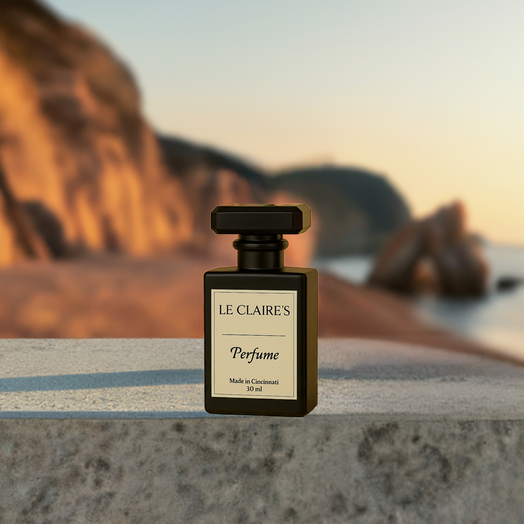Elegant travel-sized personalized perfume bottle by Le Claire's