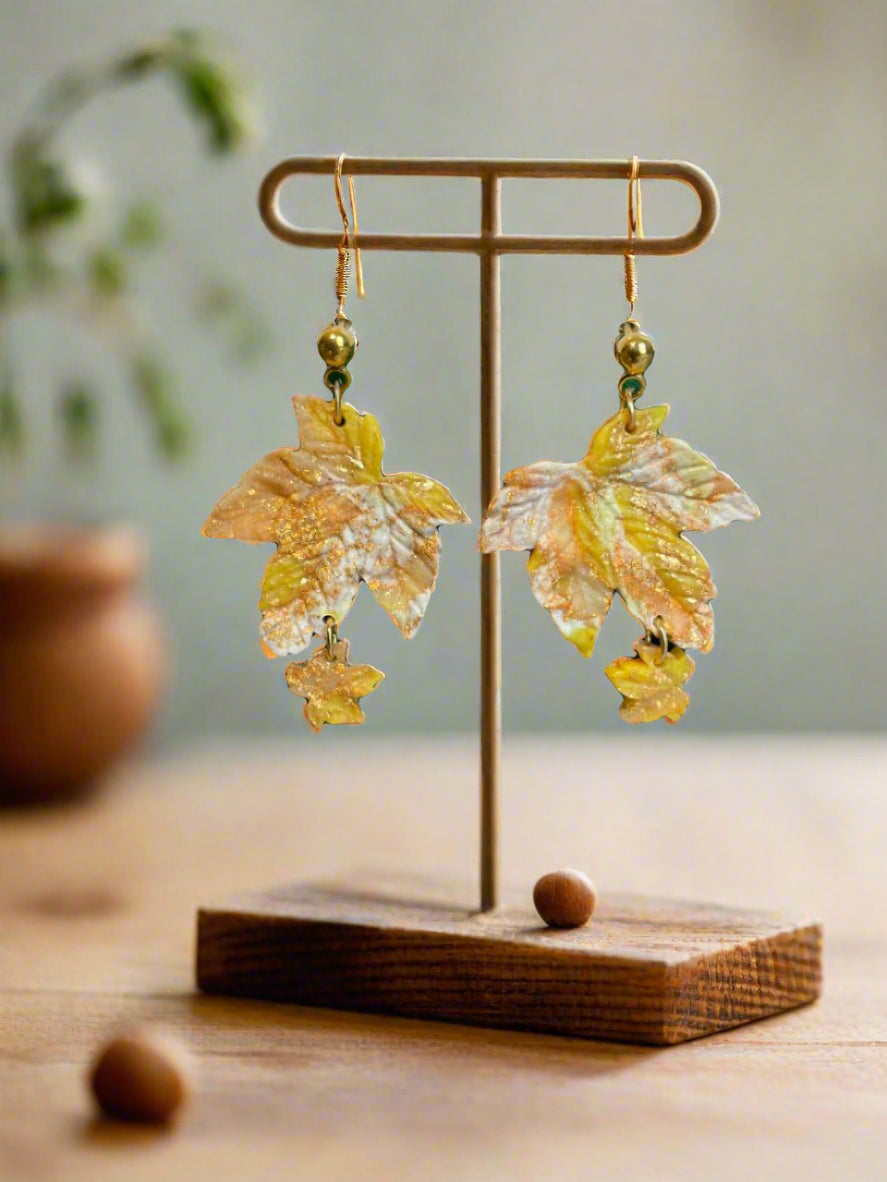 Autumn leaves handmade earrings