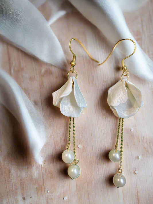 Glorious white handmade earring
