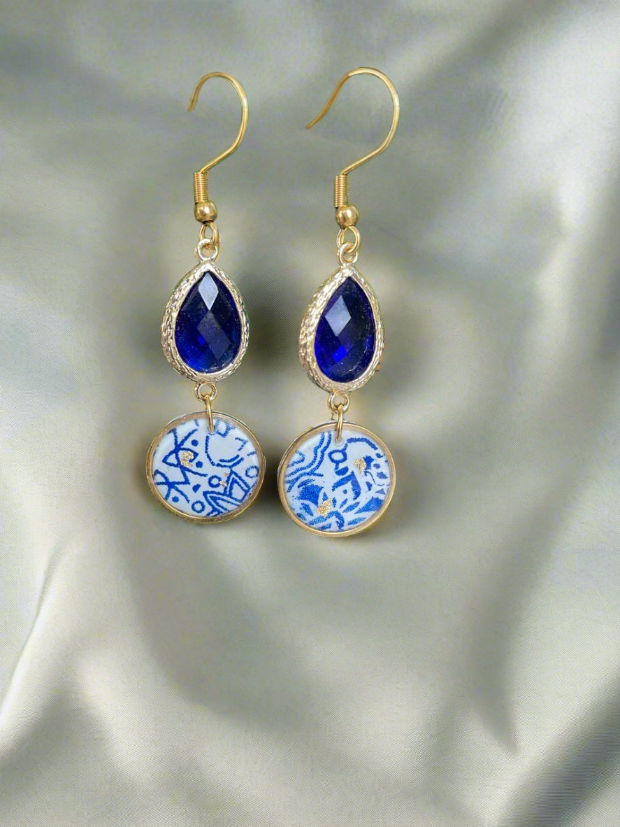 Sapphire mysteries handmade earrings