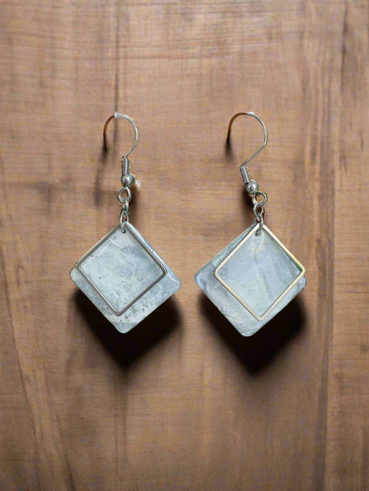 Minimal square handmade earrings