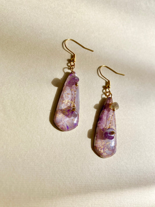 Enchanting purple handmade earrings