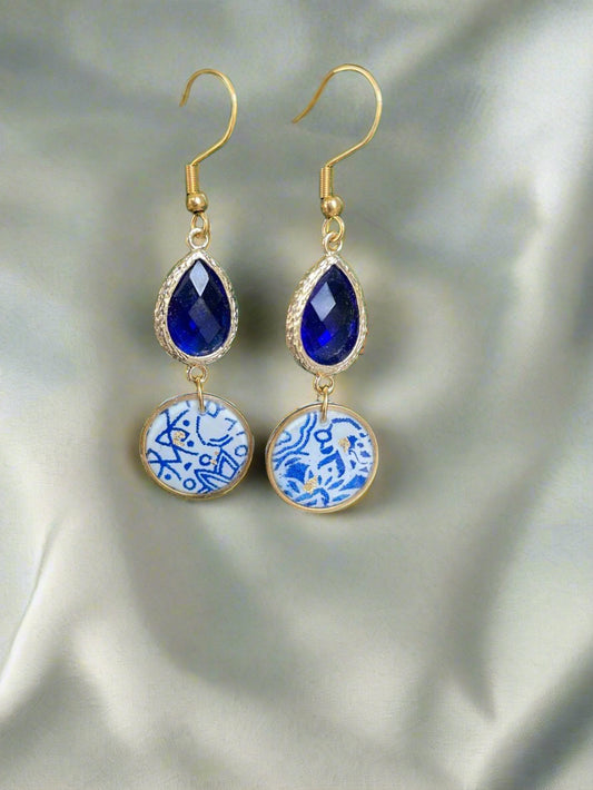 Sapphire mysteries handmade earrings