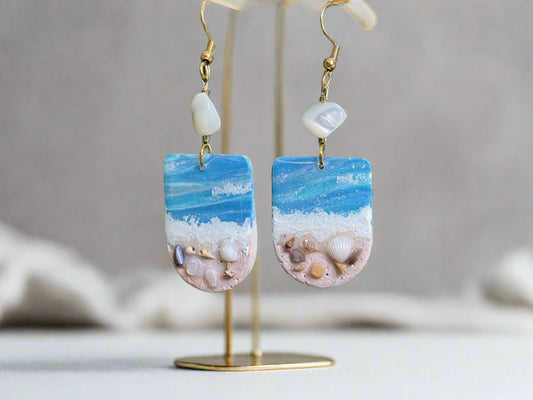 Sea shore memories handmade earrings